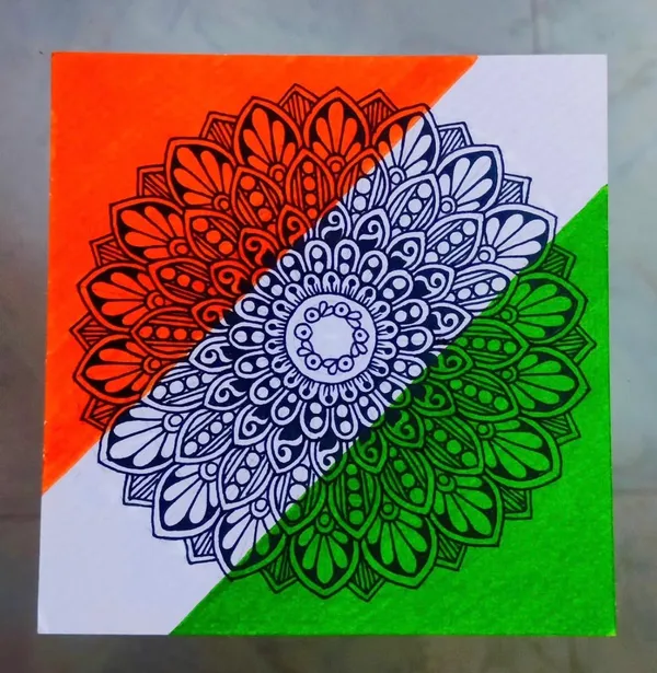 Paper_Tricolor_Mandala_India_Hand-Drawn_Wall_Art