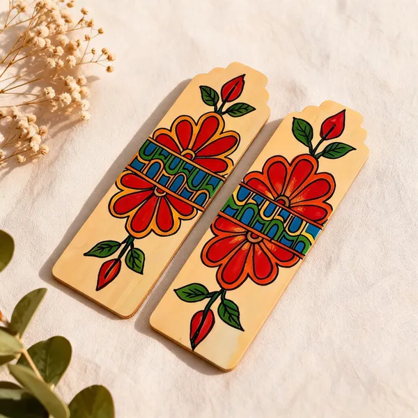 Hand-Painted_Floral_Wooden_Bookmark__Set_Of_2