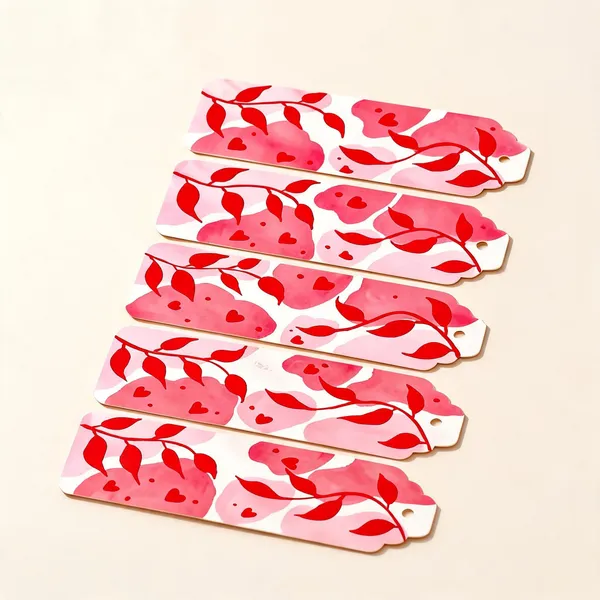 Floral_Heart_Print_Paper_Bookmarks_For_Reading