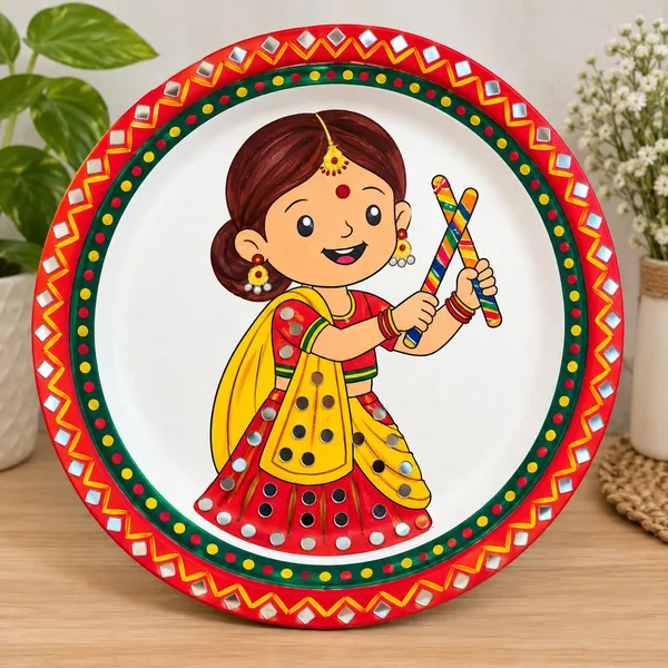 Mdf_Festive_Dandiya_Girl_Decorative_Plate