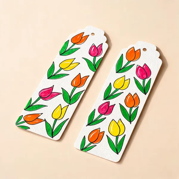 Hand-Painted_Tulip_Floral_Paper_Bookmark