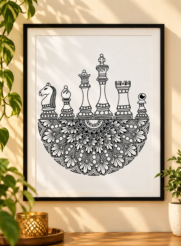 Monochrome_Chess_Pieces_Mandala_Wall_Art_