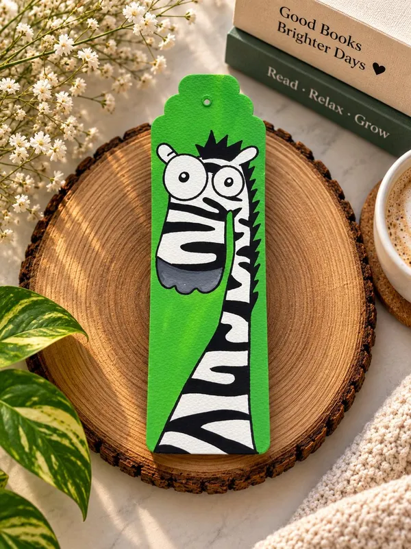 Green_Zebra_Cartoon_Paper_Bookmark