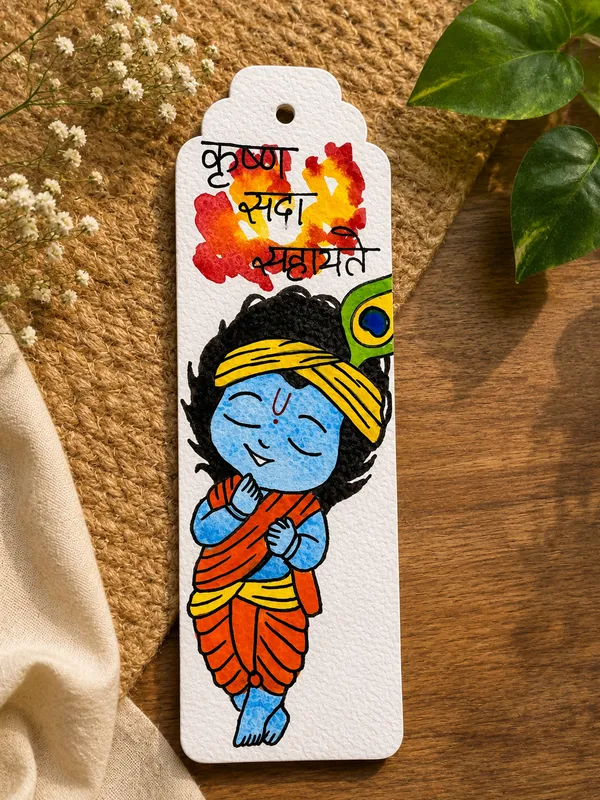 Hand-Painted_Krishna_Paper_Bookmark