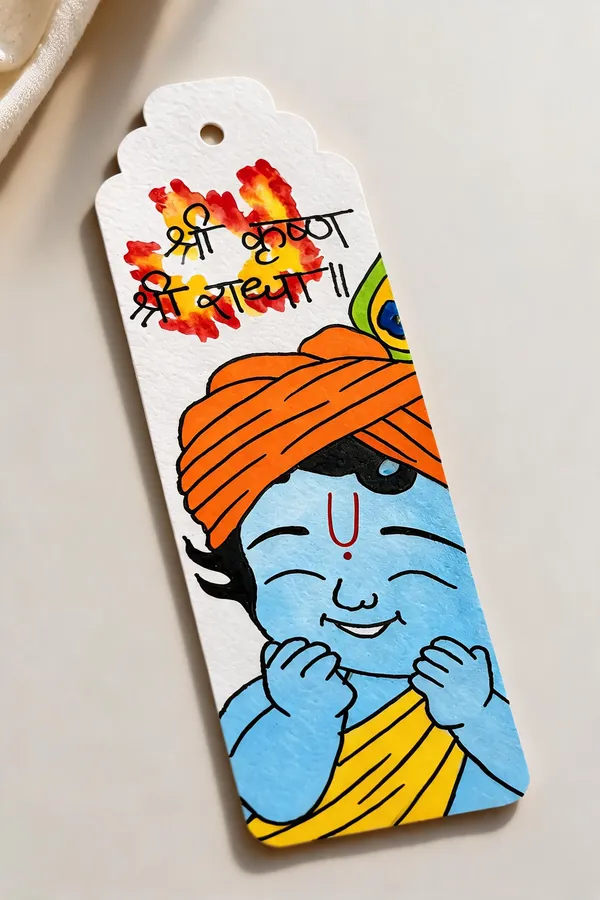 Hand-Painted_Krishna_Devotional_Paper_Bookmark