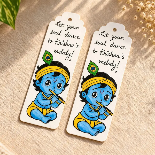 Krishna_Flute_Quote_Illustrated_Paper_Bookmark