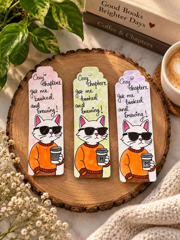 Illustrated_Cat_Coffee_Themed_Paper_Bookmarks