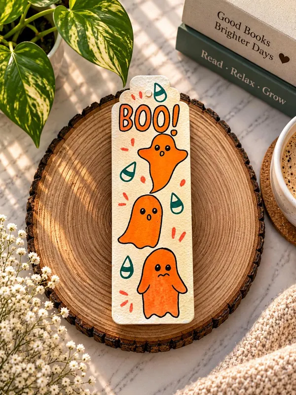 Ghost_Halloween_Illustrated_Paper_Bookmark