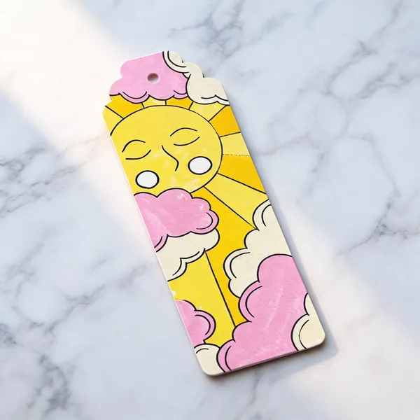 Sun_And_Clouds_Illustrated_Paper_Bookmark