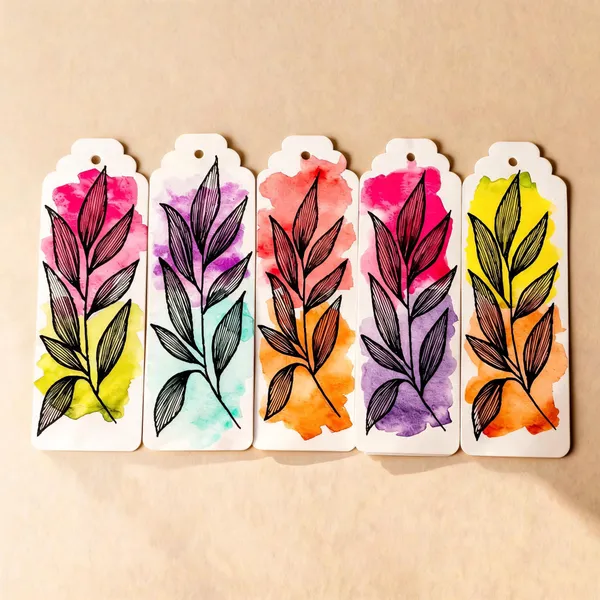 Handmade_Botanical_Floral_Paper_Bookmark_Set_Of_5