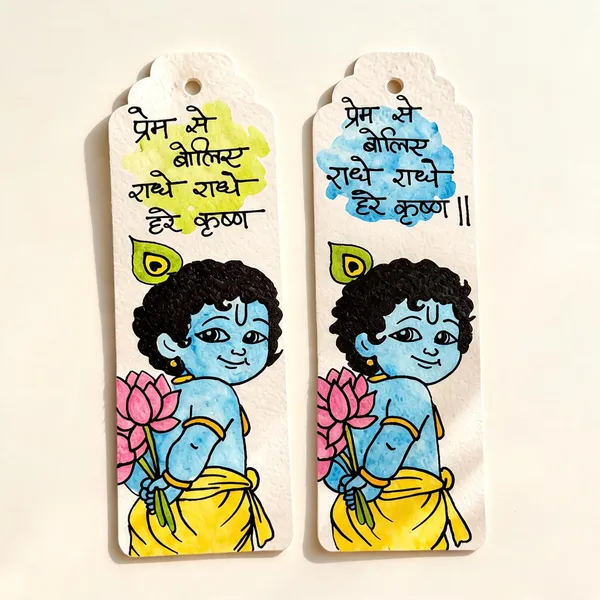 Krishna_Devotional_Hand-Painted_Paper_Bookmarks