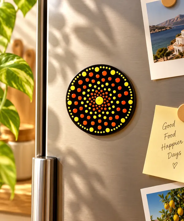 Mandala_Dot_Art_Round_Magnet