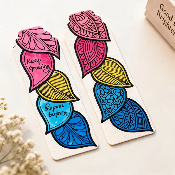 Multicolour_Leaf_Paisley_Print_Paper_Bookmark
