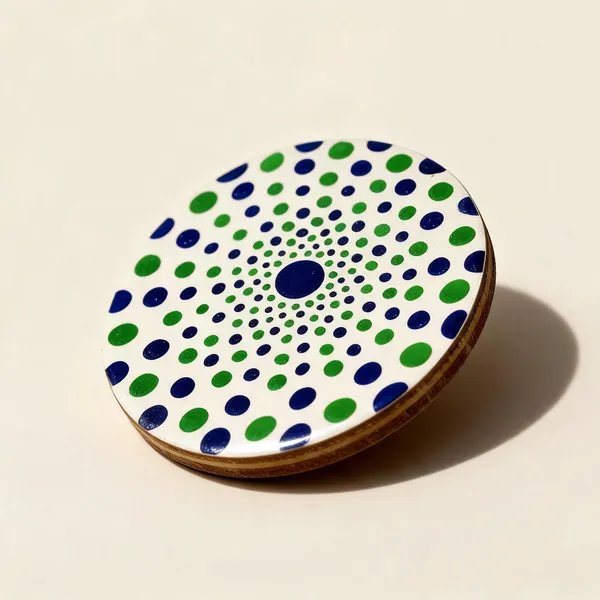 Wooden_Mdf_Blue_Green_Dot_Radial_Pattern_Fridge_Magnet