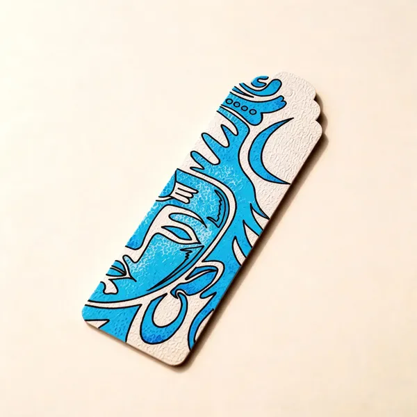 Blue_Abstract_Face_Illustration_Paper_Bookmark