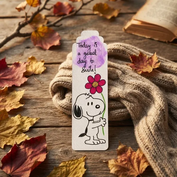 Snoopy_Quote_Illustrated_Paper_Bookmark