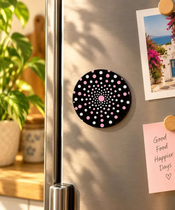 Grey_Pink_Dot_Pattern_Magnet