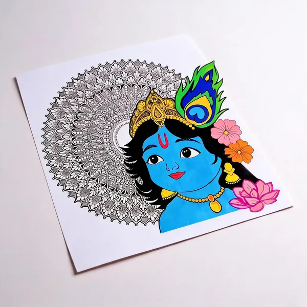 Paper_Devotional_Blue_Krishna_Mandala_Wall_Art