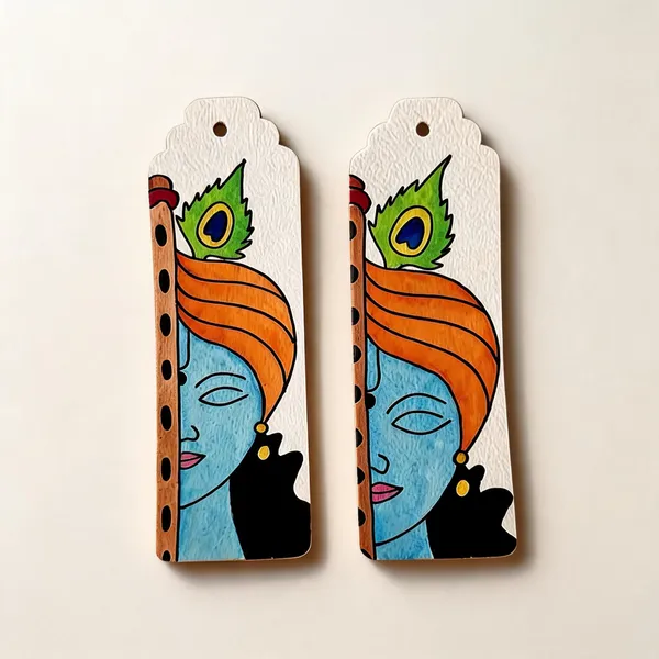 Krishna_Illustrated_Wooden_Bookmark