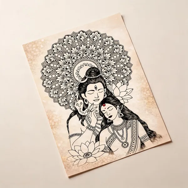Paper_Spiritual_Shiva_Parvati_Mandala_Wall_Art