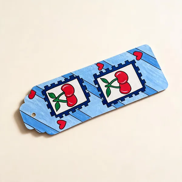Blue_Cherry_Print_Paper_Bookmark_Set_Of_2