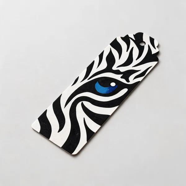 Black_White_Animal_Print_Blue_Eye_Paper_Bookmark