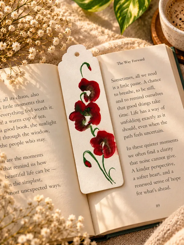Hand-Painted_Floral_Bookmark_Set_Of_2