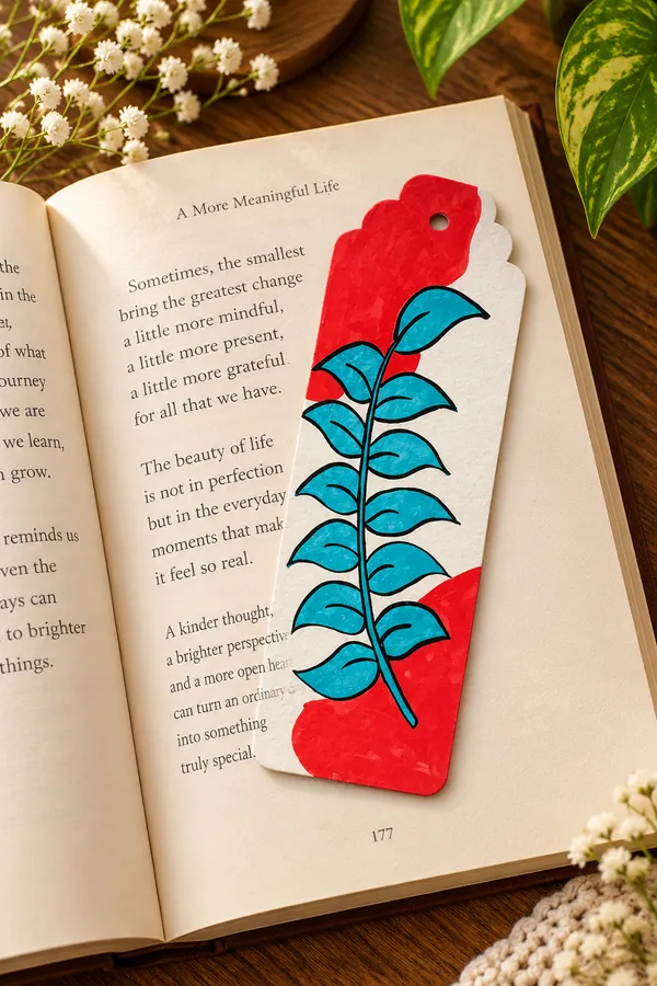 Hand-Painted_Leafy_Branch_Bookmark_Set_Of_2
