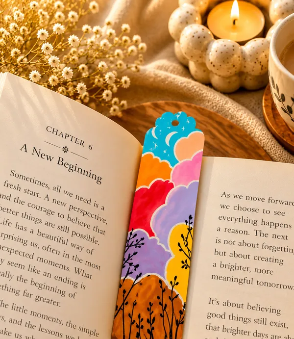 Floral_Nature_Pattern_Hand-Painted_Paper_Bookmarks_(Set_of_2)