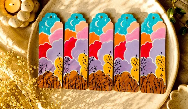 Floral_Nature_Pattern_Hand-Painted_Paper_Bookmarks__Set_Of_2