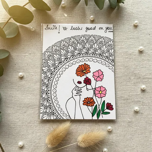 Illustrated_Floral_Woman_Portrait_Art_Card