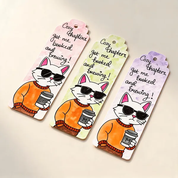 Illustrated_Cat_Coffee_Themed_Paper_Bookmarks