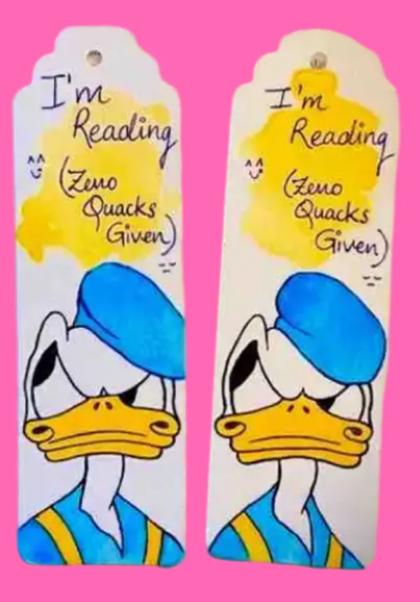 Blue_Duck_Cartoon_Reading_Paper_Bookmarks