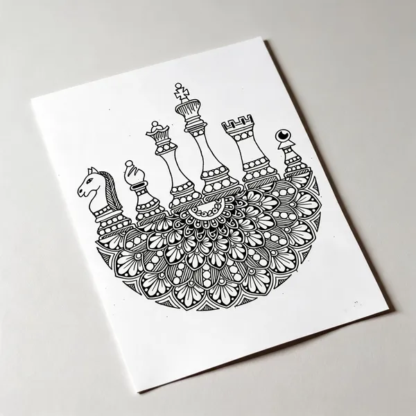 Paper_Monochrome_Chess_Pieces_Mandala_Wall_Art_Print