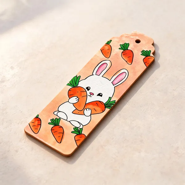 Rabbit_Carrot_Illustration_Wooden_Bookmark
