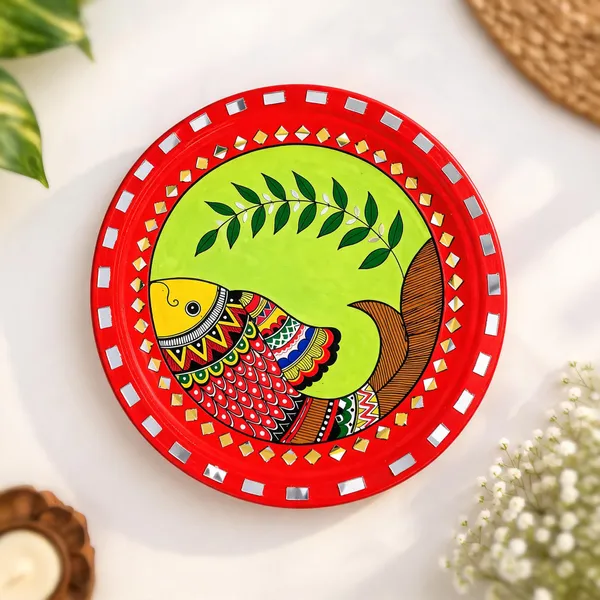 Wooden_Mdf_Madhubani_Fish_Motif_Decorative_Disk