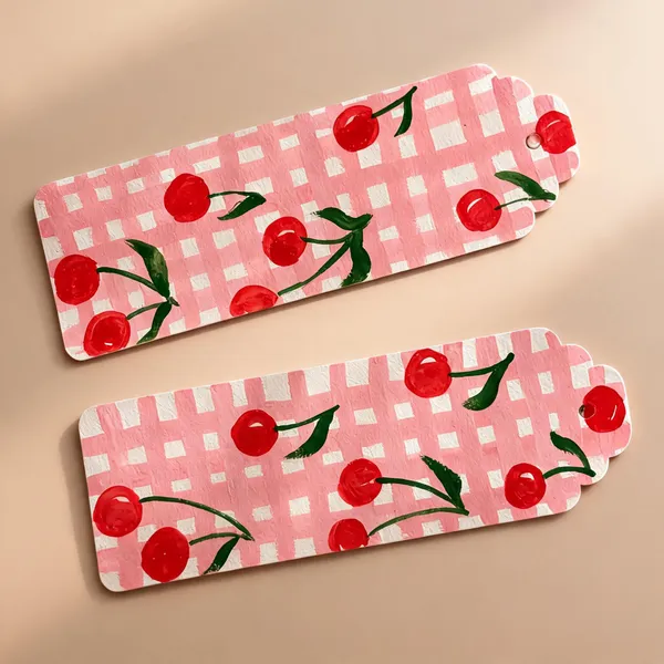 Pink_Cherry_Print_Paper_Bookmark