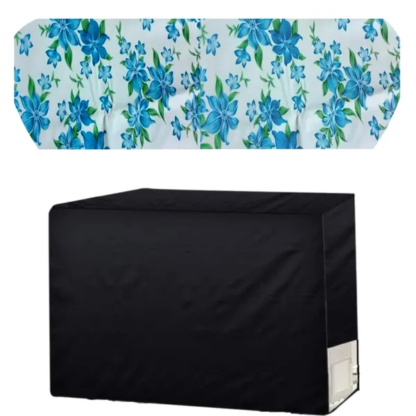 Split_Ac_Cover_1_5_Ton_With_Floral_Print_Indoor_Dustproof_And_Outdoor_Fully_Waterproof_Brown_Set_Firozi