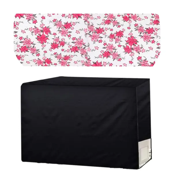 Split_Ac_Cover_1_5_Ton_With_Floral_Print_Indoor_Dustproof_And_Outdoor_Fully_Waterproof_Brown_Set_Pink