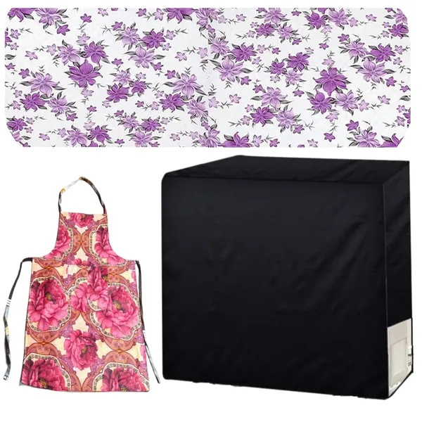 Split_Ac_Cover_Set_For_1_5_Ton_Indoor_And_Outdoor_Unit_Colour_2_Purpal_Set_With_Apron
