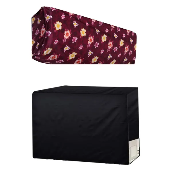 Split_Ac_Cover_For_1_5_Ton_Unit_Fully_Printed_Indoor_Unit_Cover_And_Plain_Outdoor_Unit_Cover_Meh_Flower_Set