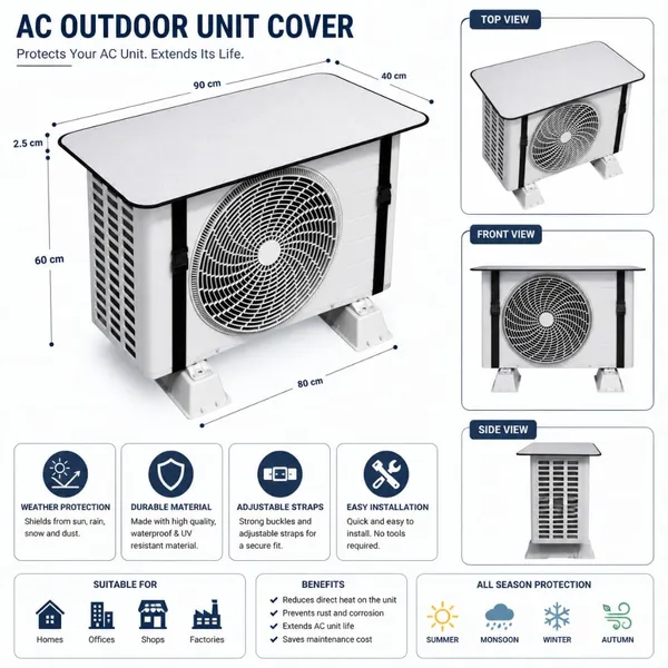 Fiva_Split_Ac_Outdoor_Unit_Cover_6_Mm_36x16_Inch_Fits_Up_To_1_5_Ton_Ac_Weatherproof_Heat_Insulation_Energy_Saving_Durable_Long_Lasting_Protection