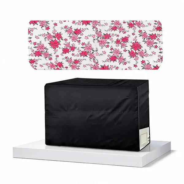 Split_Ac_Cover_1_5_Ton_With_Floral_Print_Indoor_Dustproof_And_Outdoor_Fully_Waterproof_Brown_Set_Pink