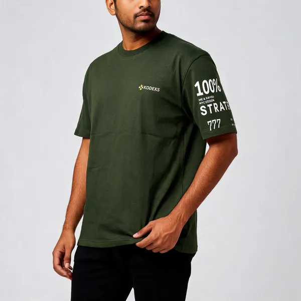 Olive_Green_Cotton_Graphic_T_Shirt_For_Unisex