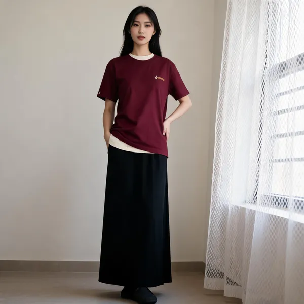 Maroon_Cotton_Regular_Fit_T_Shirt_For_Unisex
