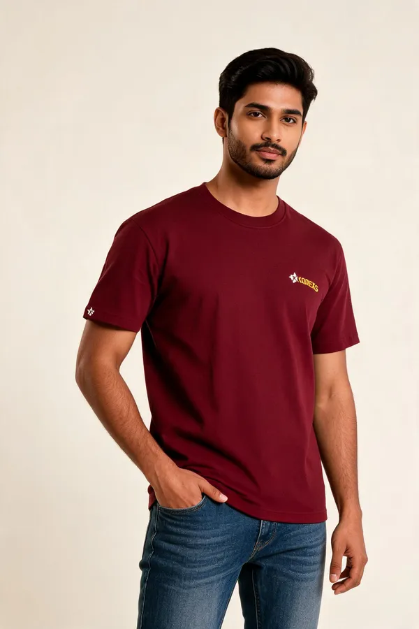 Maroon_Cotton_Regular_Fit_Graphic_T_Shirt_For_Unisex