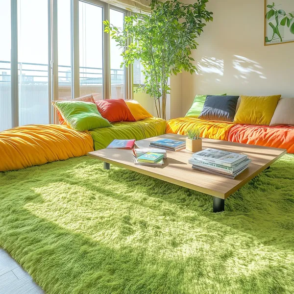 Micro_Polyester_Shag_Solid_Green_Area_Carpet