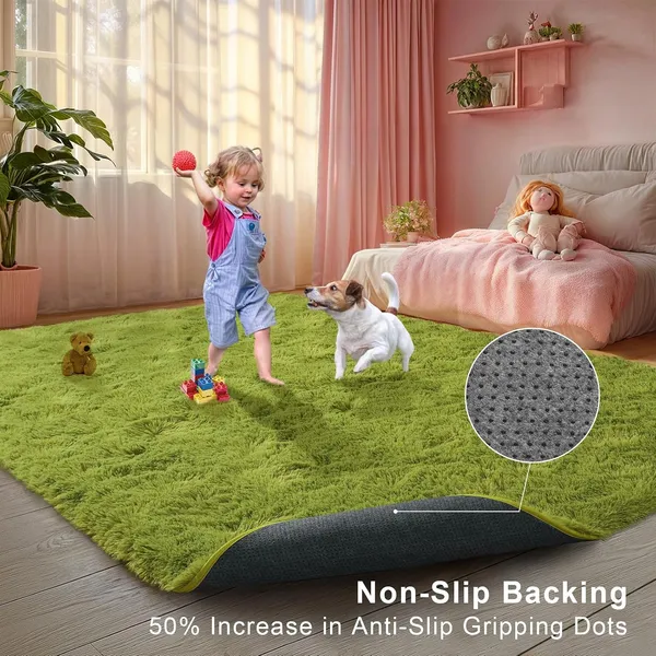 Micro_Polyester_Shag_Solid_Green_Area_Carpet