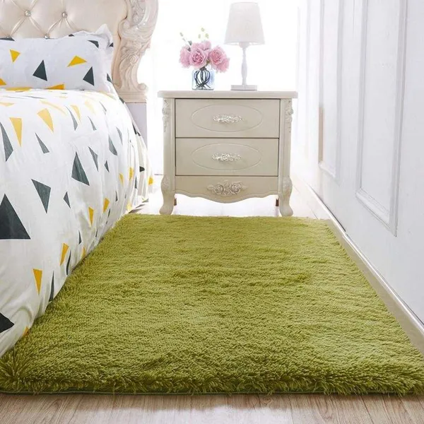 Micro_Polyester_Shaggy_Green_Plain_Carpet