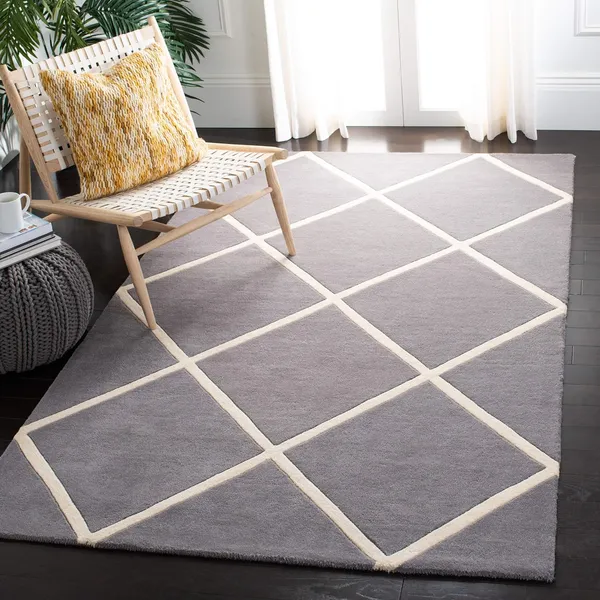 Micro_Polyester_Shaggy_White_Grey_Plain_Carpet